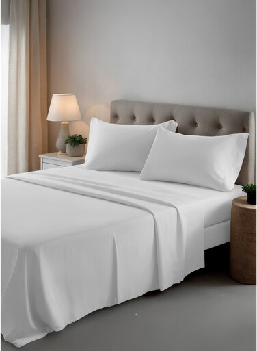 Linen Klub Hotel Linen White Single Flat Sheet, Twin/ Single Size, Cotton Material