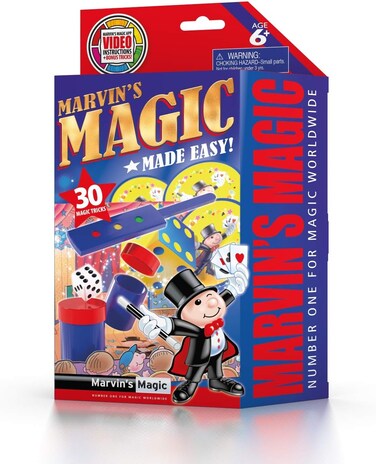 Marvin's Magic Made Easy 30 Tricks Set For Kids &ndash; Beginner Friendly Kit With Props &amp; Instructions   Fun Learning, Confidence Boosting, Party Entertainment Educational Gift Toy (Red Edition)