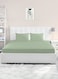 East Twin/Double Size Fitted Sheet   Soft 400TC Sateen Cotton Material   Light Green Desert Sage Color   120 X 200 Cm With 40 Cm Deep Pocket  Suitable For Double Size Mattress