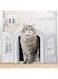NALACAL French Cat Door, Stylish No-Flap Interior Pet Door, with Transparent Curtain &ndash; Easy to Install Plastic Kitty Door for Walls, Windows, and Exterior Doors (23.5 x 17 cm, White)