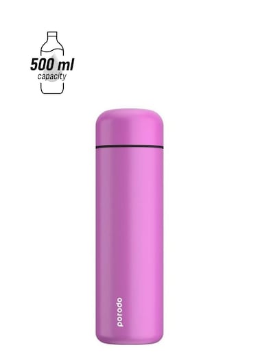 Smart Water Bottle Cup with Temperature Indicator, 500ml / up to 12 Hours of Thermal Insulation/ Sports Drink Flasks/ 365 Days Battery Life -Pink