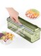 Angju Cling Film Dispenser, Food Wrap Storage Organizer with Slide Cutter, Reusable Cling Film Dispenser, Clear Refillable Wrap Dispenser, Slide Cutter for Aluminum, Foil Film and Wax Paper