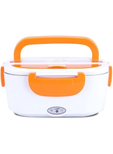 Dubai Gallery Portable Electric Heating Lunch Box With Eu Plug Orange/White