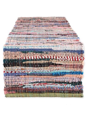 DII Handmade Chindi Tabletop, Reversible and Machine Washable, Table Runner, 14x72, Multicolor