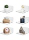 Clear Acrylic Shelves - 6 Pack Self-Adhesive 4" Floating Shelf, Wall Mounted Storage for Books &amp; Pictures, Decorative Shelf for Bedroom
