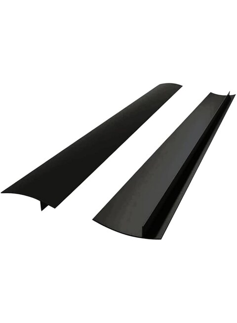 Silicone Stove Gap Covers (2 Pack), 21 inch Heat Resistant Oven Gap Filler Seals Gaps Between Stovetop and Counter, Easy to Clean Stove Gap Guard (Black)
