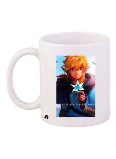 Cartoon Boy Printed Coffee Mug White/Blue/Orange
