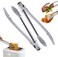 Stainless Steel Cooking Tongs, 7 Inch Clam Shell Kitchen Tongs with Sliding Lock Ring, Non-Slip, Heat Resistant for Salad, BBQ, Grilling, Serving &acirc;&euro;&ldquo; 2 Pack