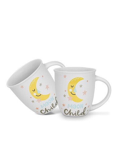2-Piece Mugs 380ml Moon Child Coffee Mugs Set Couple Mug Valentines Day, New Bone China with Non Slip Bottom Coffee Cups for for Tea, Coffee, Present For Her/Him, Surprise Gift For Heart Day