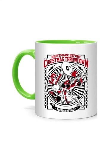 Styles Christmas Throw Down Printed Mug White/Green