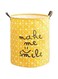 Khazna Linen Laundry Baskets Dirty hamper, Folding Laundry Basket, Dirty Clothes Storage Basket, Collapsible Laundry Basket as Space Saving Organizer for Storing Laundry, Quilt, Kids Toys (Yellow)