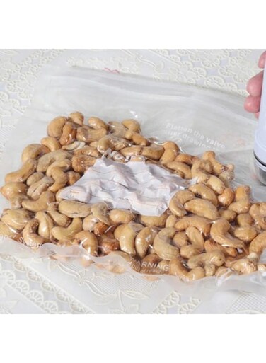 ALMEKAQUZ Sous Vide Bags, 1Hand Vacuum Sealer &amp; 5 pc Reusable Vacuum Food Storage Bags for Anova, Joule Cookers