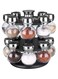 16-Piece Spice Jar Rack Set Black/Silver