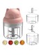 Food Chopper, Mini Garlic Chopper, Portable Vegetable Mincer Meat Blender, USB Charging Food Processor for Puree, Onion, Herb, Veggie, Ginger, Fruit Chopper with 2 Cups (A-Pink)