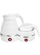 MAGA ZONE Portable Folding Electric Kettle &ndash; Fast Boiling Travel Kettle with Food Grade Silicone, Boil Dry Protection, and Separable Power Cord (White)