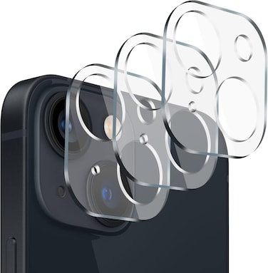 Muzz Camera Lens Protector for iPhone 15plus, 3 Pack, 9H Hardness, Anti-Scratch, Case Friendly, No Effect on Night Shots (iPhone 15 Plus)