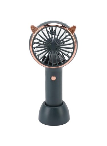 Sorandy Cat Ears Mini Handheld Fan, Small Portable, Strong Wind Power, with USB Rechargeable 600mAh Battery Operated Cooling Folding Electric Fan for Children Adults (Green)