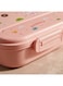 MOBCOS Kids Stainless Steel Bento Lunch Box with Rabbit Design, Insulated Carrying Bag, 4-Compartment Food Container with Spoon &amp; Fork, Pink
