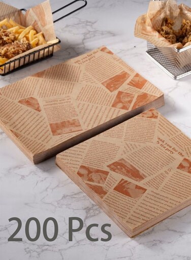 Baking Paper, Parchment Paper, Sandwich Wrapping Paper, Baking Supplies,Retro Newspaper Print Food Paper Liners,Tray Liners,Basket Liners,Fast Food,Restaurant Cafe,Table Decor ,Restaurant Home,Food Packaging Paper,,Oil-Proof Stain-Resistant,Catering Supplies ,Party Picnic,Suitable For All.(15x15cm )