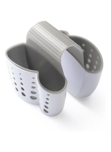 Eunion COOLBABY (1 Pack, White) - Sink Caddy Sponge Holder Soap Holder, Plastic Saddle Faucet Caddy Desk Organiser Pen Holder