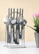 24Pc SS Cutlery Set with stand table spoon, table fork tea spoon table knife 6 pcs set