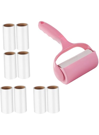 Duomama Lint Roller with 8 Refills - Pet Hair Remover for Carpets, Clothes, Car Seats - Strong Adhesive Tape for Dust and Fluff Removal - 240 Sheets