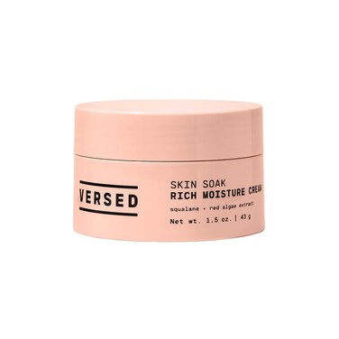 VersedSkin Soak Rich Moisture Face Cream - Daily Facial Moisturizer with Squalane Oil, Hyaluronic Acid, Vitamin E + Red Algae - Smooth, Non-Greasy Night Cream for Aging, Dry Skin - Vegan (1.5 oz)