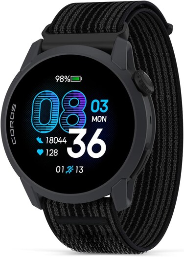 Coros Pace 4 GPS Sport Watch  Black Nylon band