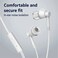 
Nokia WB-102 Wired Earphones, 10mm Driver Size, In-Line Mic, Tangle-Free Cable, Type-C Connectivity, 1.2mm Cable Length, Black   WB-102-Black