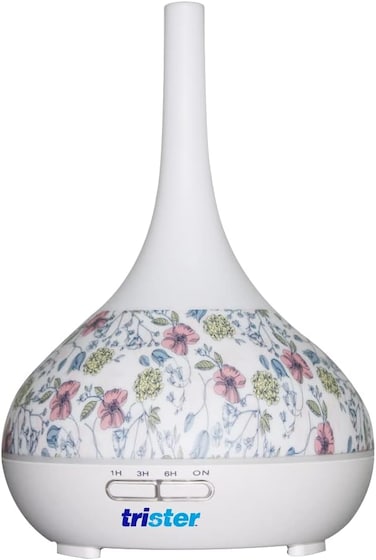 Trister Ultrasonic Essential Oil Aroma Diffuser White TS-115AD - 300ml Capacity, 2.4 MHz Ultrasonic Frequency, Automatic Shut-Off, Humidifier &amp; Diffuser Combo