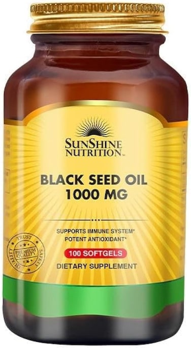 Sunshine Nutrition Black Seed Oil 1000Mg, Promotes Skin Health, Anti Bacterial And Anti Fungal, With Anti Inflammatory Properties, 100 Softgel