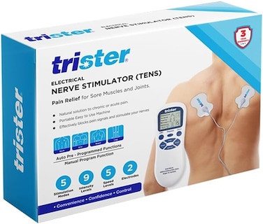 Trister Tens Electrical Nerve Stimulator (TS‑700TENS) 5 Stimulation Modes, 9 Intensity Levels, 3‑Year Warranty, Portable Pain Relief For Muscles &amp; Joints
