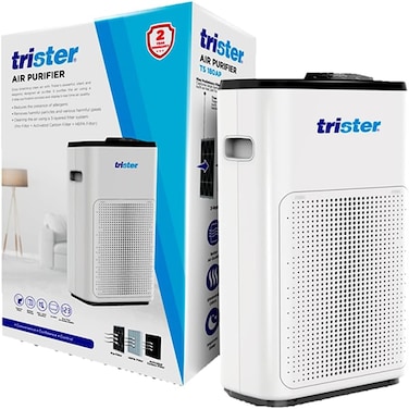 Trister Air Purifier (TS‑180AP) 3‑Layer Filtration (Pre‑Filter + HEPA + Activated Carbon), Real‑Time Air‑Quality Display, Ultra‑Quiet, Covers 14‑24M&sup2;