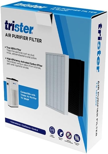 Trister Air Purifier Filter (TS-181APF) 3-Stage Filtration (Pre-Filter, HEPA H13, Activated Carbon), Compatible With TS-180AP, TS-181AP Models