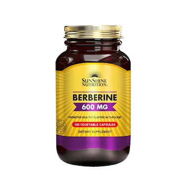 Sunshine Nutrition Berberine 600mg Veg Capsules, Pack of 100 Tablets