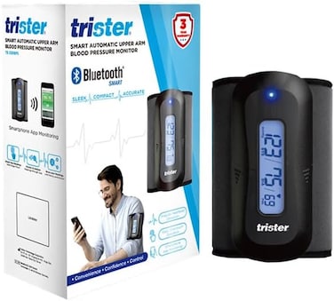 تريستر جهاز ذكي لمراقبة ضغط الدم في الجزء العلوي من الذراع (TS-330BPS) - اتصال بلوتوث، ذاكرة تخزين 200، كشف ضربات القلب غير المنتظم، متوافق مع iOS واندرويد