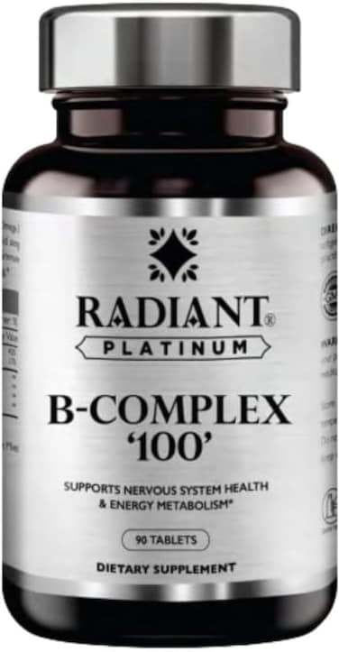 Radiant Platinum B- Complex '100' , To Supports Nervous System Health &amp; Energy Metabolism , To Keep You Energized , 90 Tablets