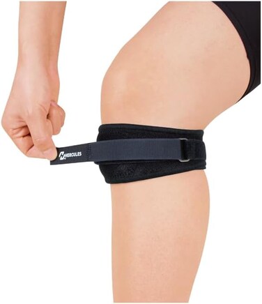 Sunshine Nutrition Hercules Jumpers Knee Strap, Adjustable Jumpers With Gel Pad For Extra Pressure &amp; Stabilization, Look &amp; Hook Closure, For Adults &amp; Teenagers, Unisex, One Size