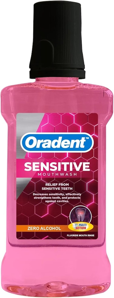 Oradent Sensitive Zero Alcohol Mouth Wash, To Maintain Fresh Breath &amp; Clean Gums, Support Overall Oral Health, 500ml