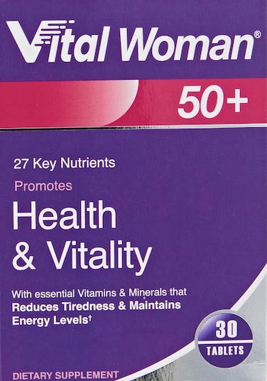 Vital Healthcare Vital Woman 50+ Multivitamin, For Women Health And Vitality, With Essential Vitamins &amp; Minerals, To Maintain Energy Level, Healthy Aging &amp; Reduce Tiredness, 30 Tablets