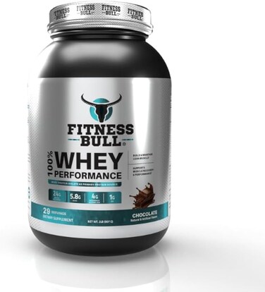 بروتين مصل اللبن بنسبة 100% من فيتنس بول، يبني ويحافظ على العضلات الهزيلة، يدعم استعادة العضلات وادائها، بروتين مصل الحليب المصفى الدقيق، شوكولاتة 2 باوند