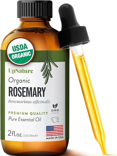 USDA Certified Organic Rosemary Essential Oil 2oz &ndash; 100% Pure Rosemary Oil for Hair Growth &amp; Skin, Improve Focus and Memory, Relieves Pain &amp; Improves Circulation- Therapeutic Grade Aromatherapy Oil