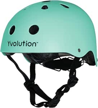 خوذة دراجة للأطفال من Yvolution، مقاس صغير - أخضر، قابلة للتعديل للأعمار من 2 إلى 5 سنوات، غلاف خفيف الوزن ومتين، تصميم جيد التهوية، معتمدة للسلامة (YA21G9).