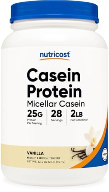 Nutricost Casein Protein Powder - Micellar Casein, Gluten Free, Non-GMO (2 Pound, Vanilla)