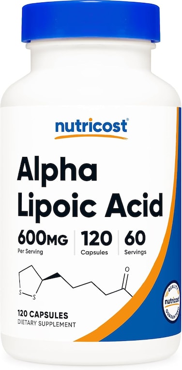 Nutricost Alpha Lipoic Acid, 600 mg, 120 Capsules, 60 Servings, Plant Based Caps, GMO-Free