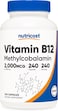 Nutricost Vitamin B12 (Methylcobalamin) 2000mcg, 240 Capsules - Vegetarian Caps, Non-GMO, Gluten Free B12 Supplement