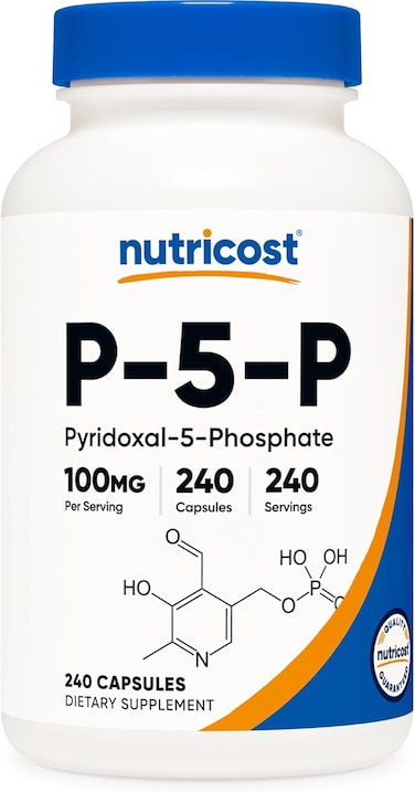 مكمل غذائي Nutricost P5P فيتامين B6 بتركيز 100 ملغ، 240 كبسولة (بيريدوكسال-5-فوسفات) - مناسب للنباتيين، غير معدل وراثيًا، خالٍ من الغلوتين