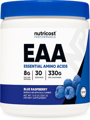 Nutricost EAA Powder 30 Servings (Blue Raspberry), Essential Amino Acids, Non-GMO, Gluten Free, Vegetarian Friendly