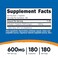 Nutricost N-Acetyl L-Cysteine (NAC) 600mg; 180 Capsules