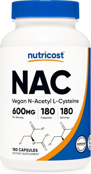Nutricost N-Acetyl L-Cysteine (NAC) 600mg; 180 Capsules